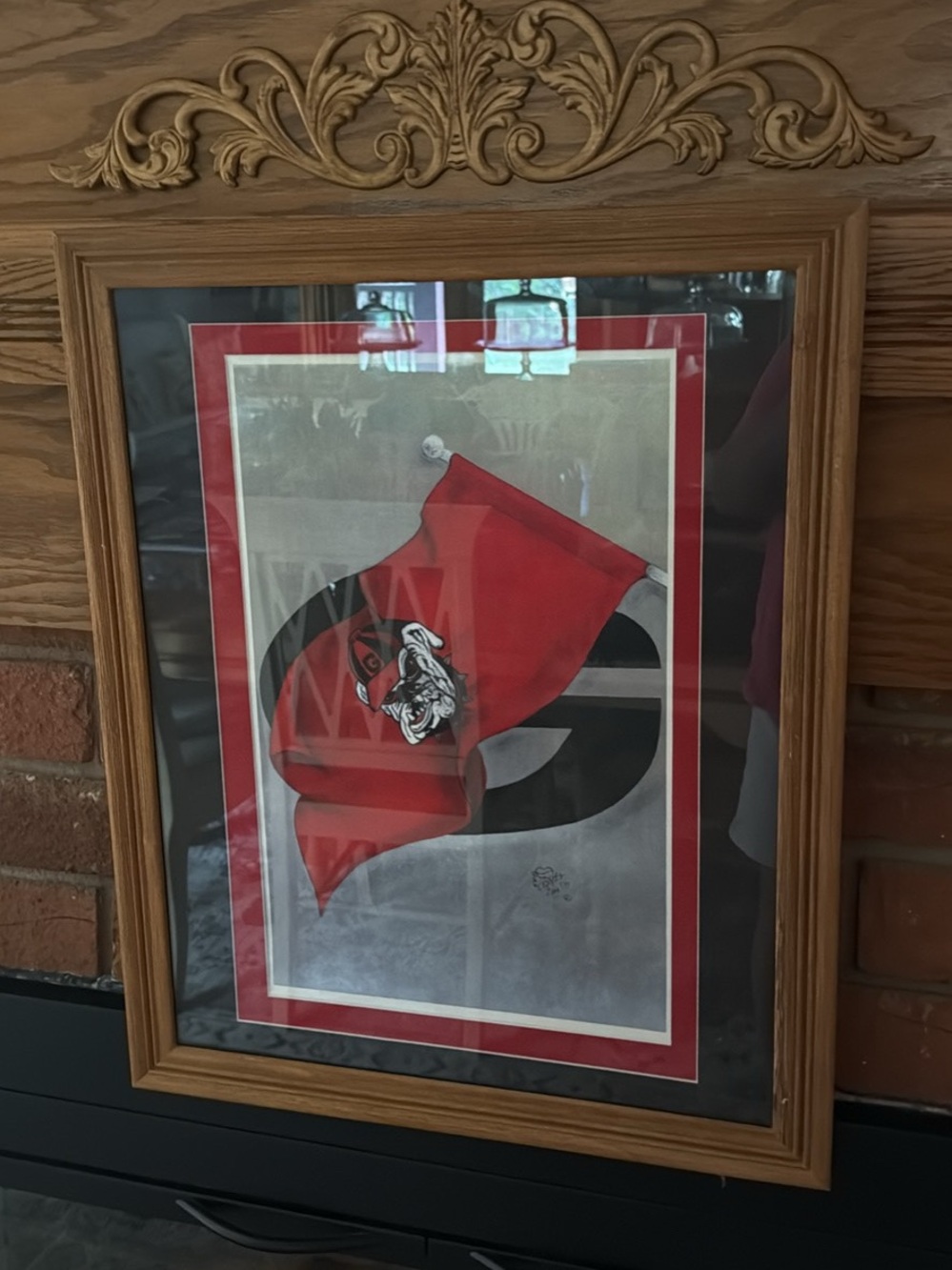 Red and Black Flag Home Art Print - Framed Wall Decor Bulldog